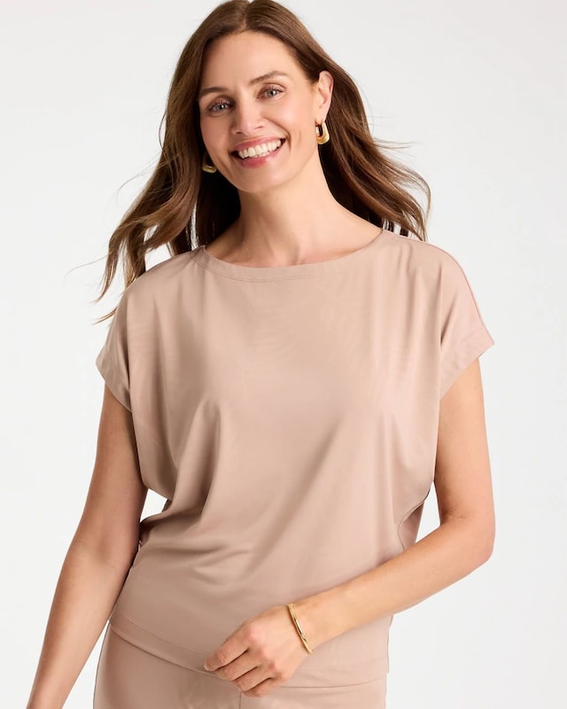 Travelers Palm Embossed Knit Top - image 1